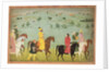A Jasrota prince, possibly Balwant Singh, on a riding expedition, by Nainsukh Kashmir, c.1751 by Indian School