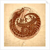 Design for a Dish using a Sea Dragon and Boat, 1879 by William De Morgan