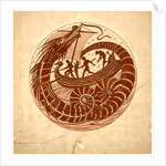Design for a Dish using a Sea Dragon and Boat, 1879 by William De Morgan