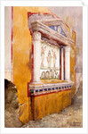 Lararium of family altar, seen in situ after excavation, House of Aulus Vettius, Pompeii, c.36-39 AD, 1895 by Luigi Bazzani