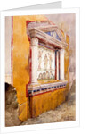 Lararium of family altar, seen in situ after excavation, House of Aulus Vettius, Pompeii, c.36-39 AD, 1895 by Luigi Bazzani