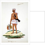 Farmer with chickens by Indian School