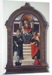 The Madonna and Child with St Louis of Toulouse, John the Evangelist, and Donors, 1486 by Davide Ghirlandaio