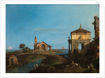 An Island in the Lagoon with a Gateway and a Church, 1743-44 by Canaletto