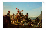 Jolly Flatboatmen in Port, 1857 by George Caleb Bingham
