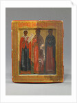 Menologion Icon with Sts. Paraskeve, Catherine, and Anastasia, late 17th century by Russian School