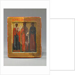 Menologion Icon with Sts. Paraskeve, Catherine, and Anastasia, late 17th century by Russian School