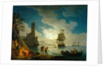 A Harbor in Moonlight, 1787 by Claude Joseph Vernet