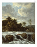 Landscape with Waterfall, c.1665 by Jacob Isaaksz. or Isaacksz. van Ruisdael