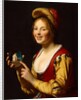 Smiling Girl, a Courtesan, holding an Obscene Image, 1625 by Gerrit van Honthorst