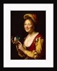 Smiling Girl, a Courtesan, holding an Obscene Image, 1625 by Gerrit van Honthorst