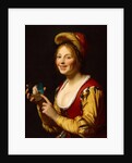 Smiling Girl, a Courtesan, holding an Obscene Image, 1625 by Gerrit van Honthorst