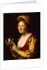Smiling Girl, a Courtesan, holding an Obscene Image, 1625 by Gerrit van Honthorst
