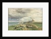 Sea Coast with Castle, Sheep and Shepherd by Samuel Bough