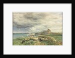 Sea Coast with Castle, Sheep and Shepherd by Samuel Bough