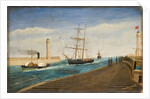 The Tug 'Rescue' Towing the Brig 'Polly' into Sunderland Harbour, 1885 by James W. Ferguson