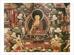 Scenes of the life of the Buddha Shakyamuni. First half of the 17th century. Detrempe on canvas. by Tibetan School