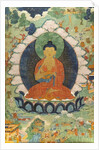 Buddha and three Jakata: Mahakapi, Ruru, Shaabhamiga. Tibet, 18th century by School Tibetan