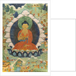 Buddha and three Jakata: Mahakapi, Ruru, Shaabhamiga. Tibet, 18th century by School Tibetan