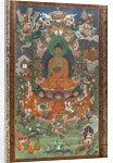 Invitation to predication and other scenes. East Tibet. Second half of the 19th century. by School Tibetan