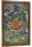 The descent from the sky of the Thirty-three gods in Samkashya by School Tibetan