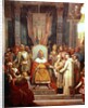 French king Charlemagne with Alcuin by French School