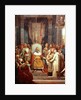 French king Charlemagne with Alcuin by French School