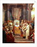 French king Charlemagne with Alcuin by French School