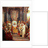 French king Charlemagne with Alcuin by French School