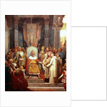 French king Charlemagne with Alcuin by French School