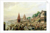 A View of Dasaswanadh Ghat, Benares, during the Dassera Festival by William Prinsep