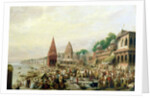A View of Dasaswanadh Ghat, Benares, during the Dassera Festival by William Prinsep