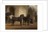 Two Black Coach Horses with a Coachman, 1791 by George Garrard