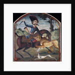 Hunter on horseback attacked by a lion, mid-18th century by Iranian School