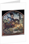 Hunter on horseback attacked by a lion, mid-18th century by Iranian School
