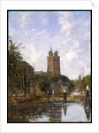 Dordrecht, the Grote Kerk from the Canal, 1884 by Eugene Louis Boudin