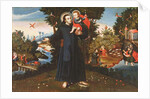 St. John of God with the Christ Child, St. Christopher, St. Augustine and the Flight into Egypt by Pedro Nolasco y Lara