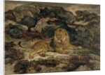 Lion Reclining by Antoine Louis Barye