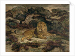 Lion Reclining by Antoine Louis Barye