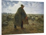 Shepherd Tending His Flock by Jean-Francois Millet