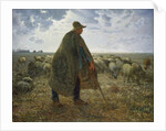 Shepherd Tending His Flock by Jean-Francois Millet