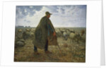 Shepherd Tending His Flock by Jean-Francois Millet
