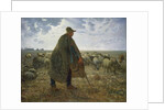 Shepherd Tending His Flock by Jean-Francois Millet