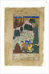 Hum captures Afrasiyab, leaf from a Dispersed Shah-nama Series, late 16th century by Indian School