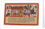 Kalayavana Surrounds Mathura, page from a Dispersed Bhagavata Purana Series, c.1800 by Indian School