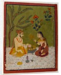 Couple seated under a tree, c.1700 by School Indian