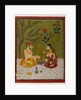 Couple seated under a tree, c.1700 by School Indian