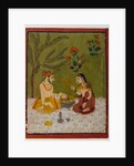 Couple seated under a tree, c.1700 by School Indian
