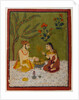 Couple seated under a tree, c.1700 by School Indian