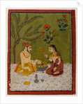 Couple seated under a tree, c.1700 by School Indian